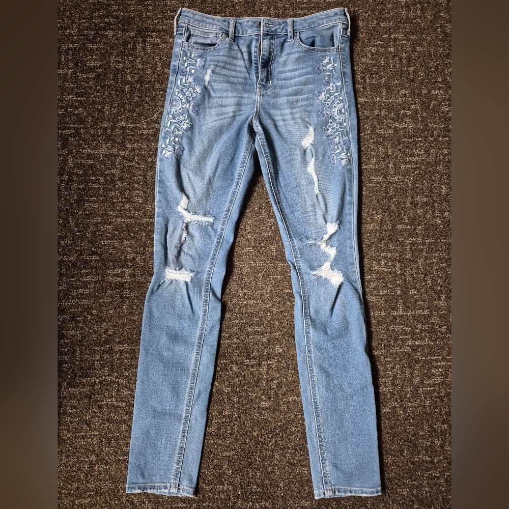 Embroidered Hollister Jeans